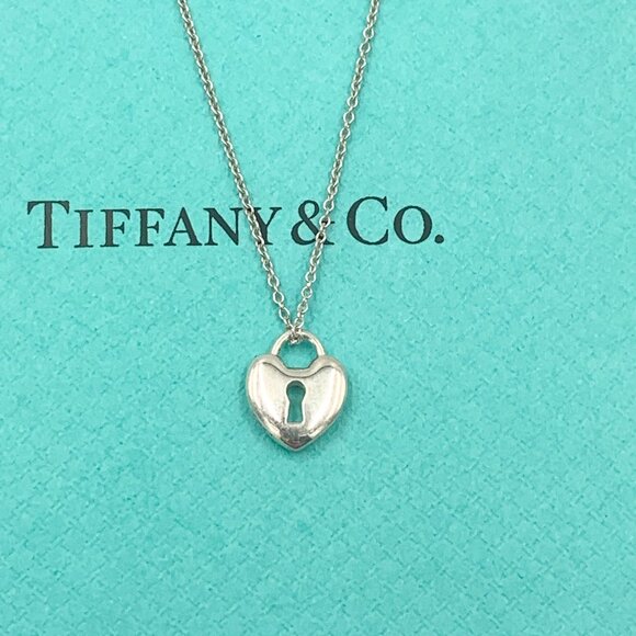 Authentic Tiffany & Co 925 Silver Heart Lock Necklace - Picture 1 of 8